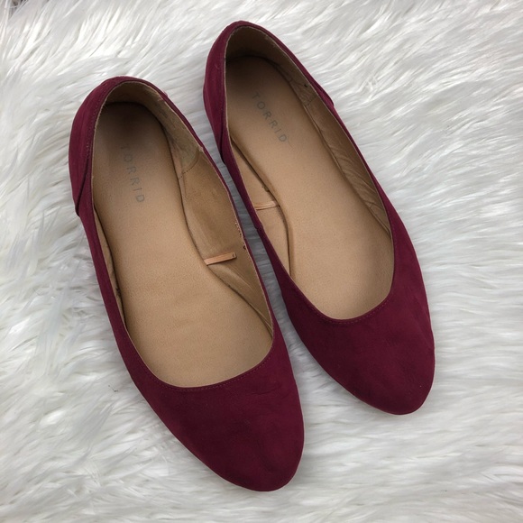 SOLD ❗️Torrid Burgundy Flats Size 11 Wide - Picture 1 of 7
